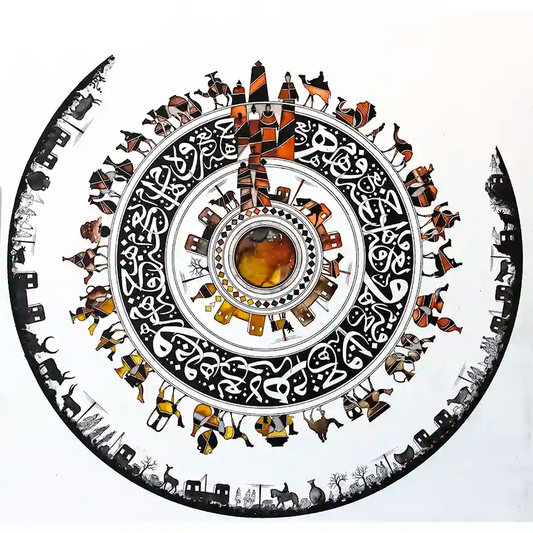 'Cycle of life 3' art print on a white background by Sudanese artist Yousif Ibrahim, in UAE