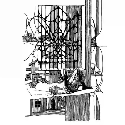 Feed Your Mind black and white art print by Obada Gabir showing reclining figure reading book, minimalist wall decor